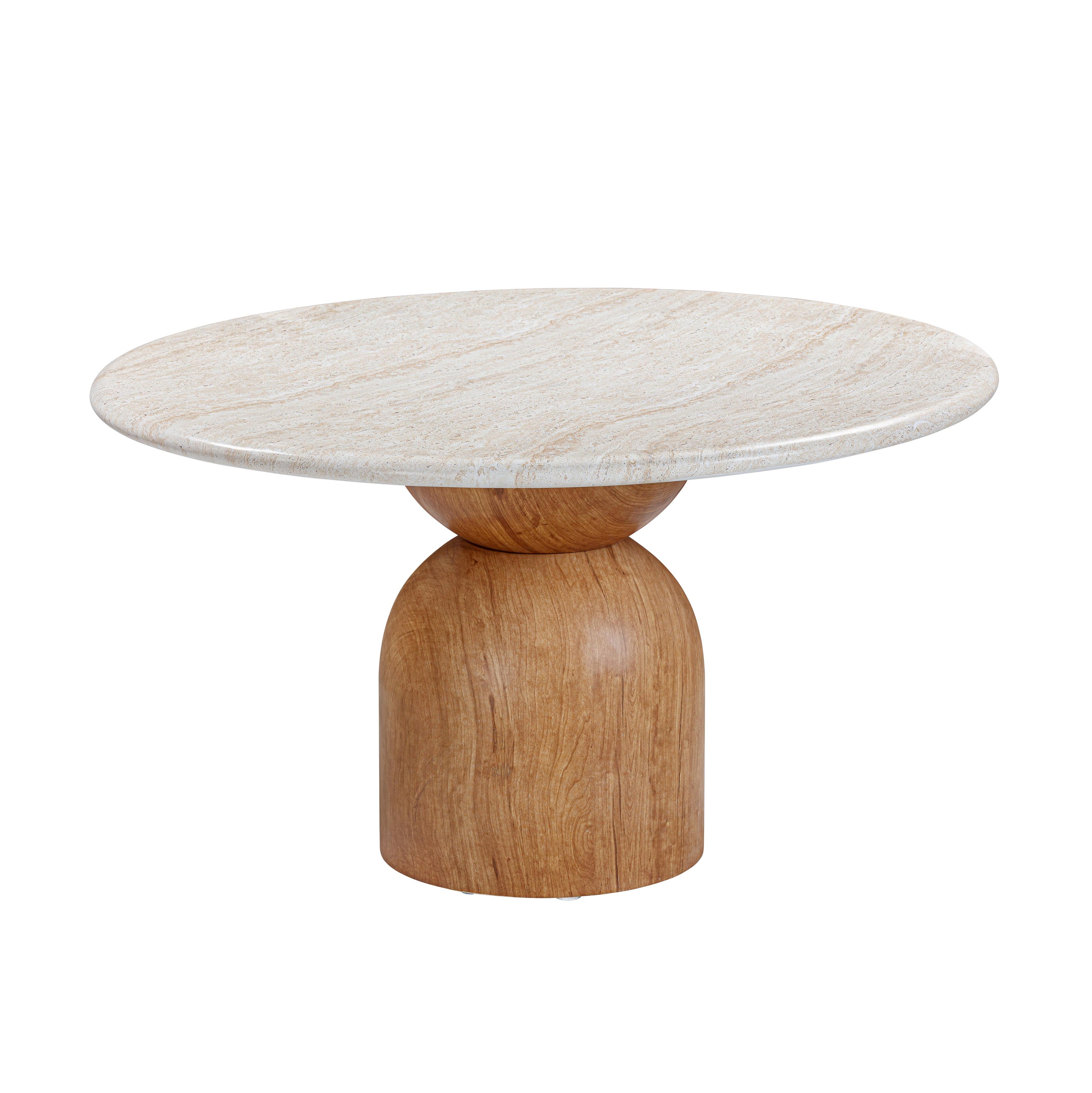 TOV Furniture Cynthia Travertine Concrete Indoor / Outdoor 54 Inch Round Dining Table