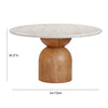 TOV Furniture Cynthia Travertine Concrete Indoor / Outdoor 54 Inch Round Dining Table