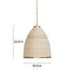 TOV Furniture Kelsey Rattan Pendant Lamp