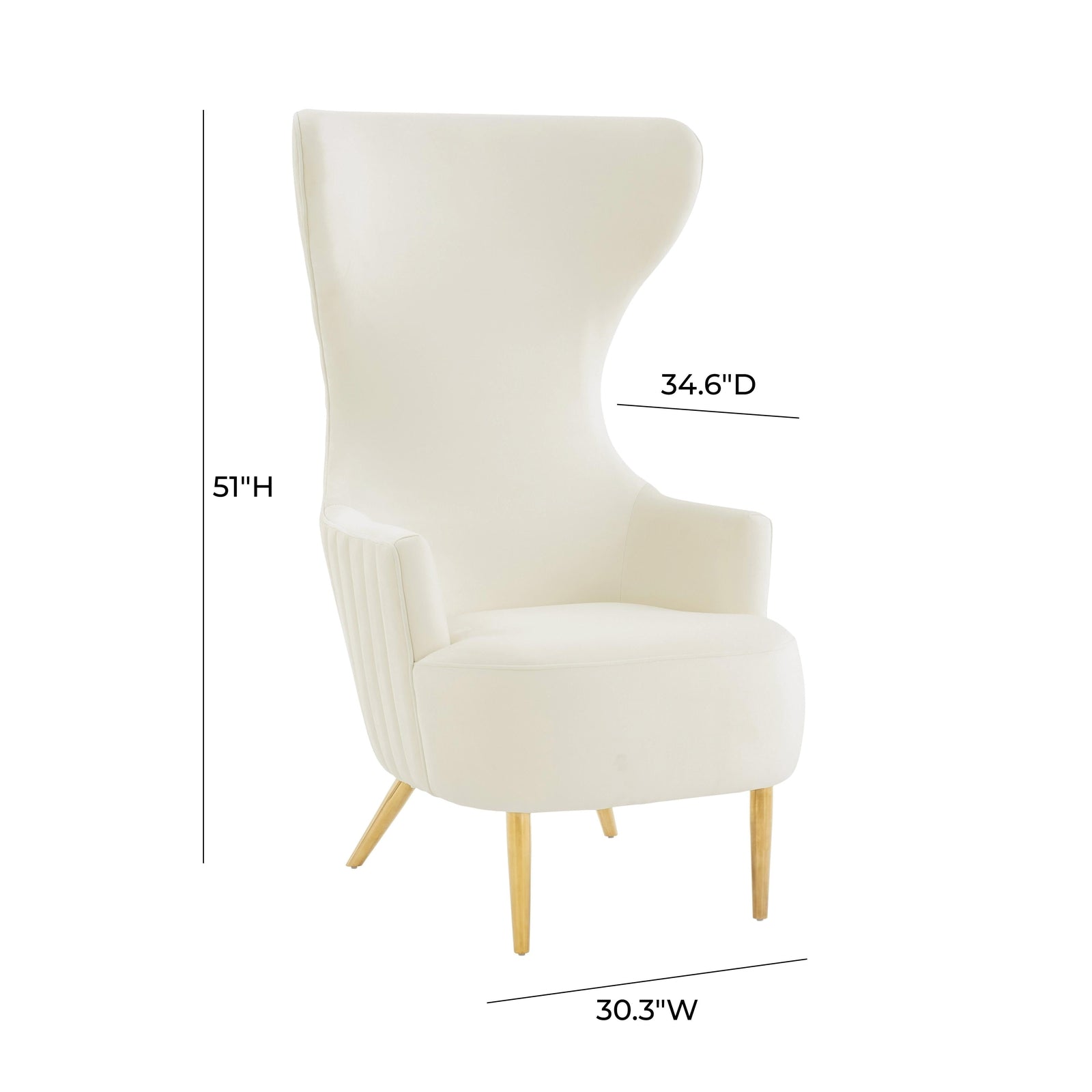 TOV Furniture Julia Channel Tufted Wingback Chair