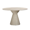 TOV Furniture Fern Beige Textured Faux Plaster Concrete Indoor / Outdoor Round Dining Table