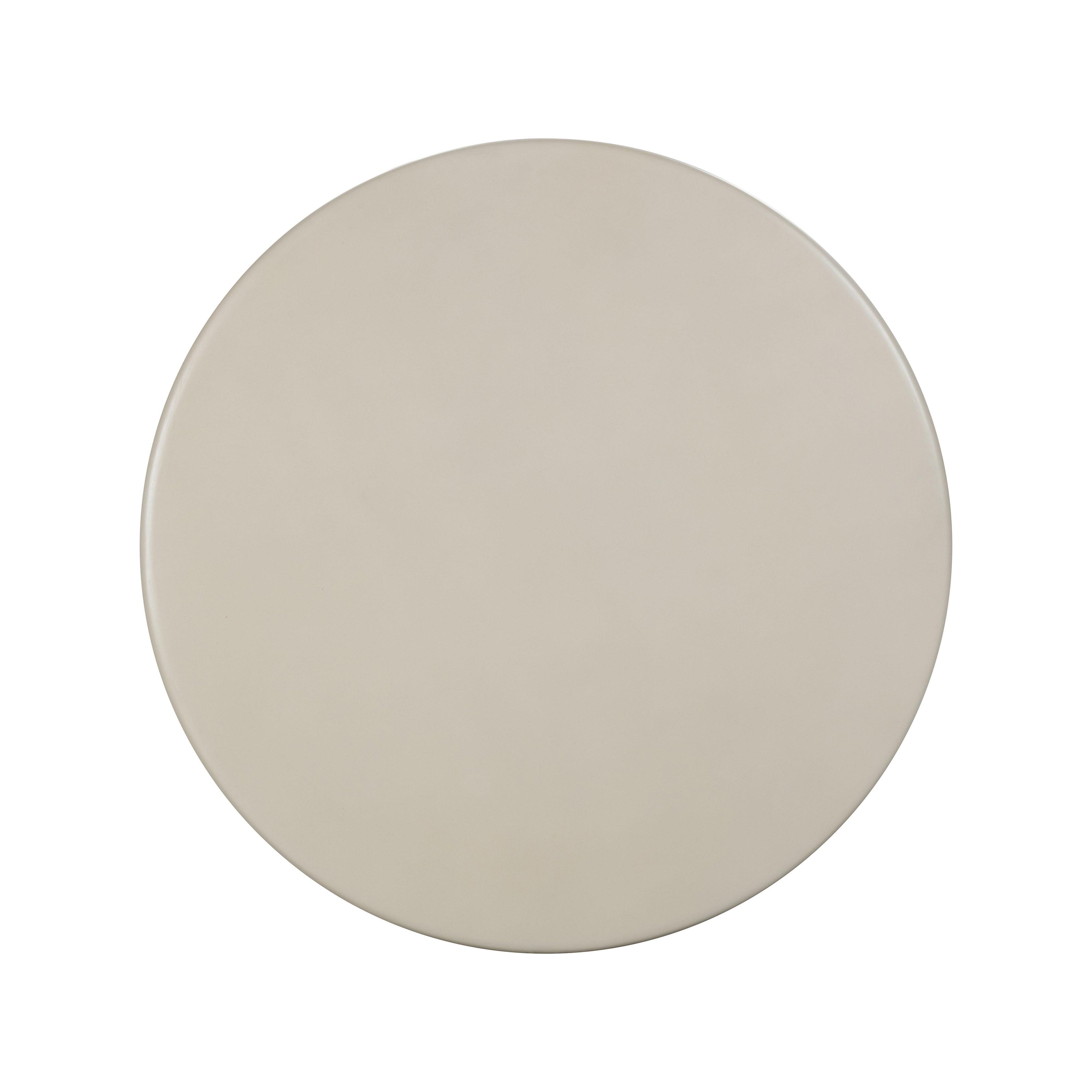 TOV Furniture Fern Beige Textured Faux Plaster Concrete Indoor / Outdoor Round Dining Table