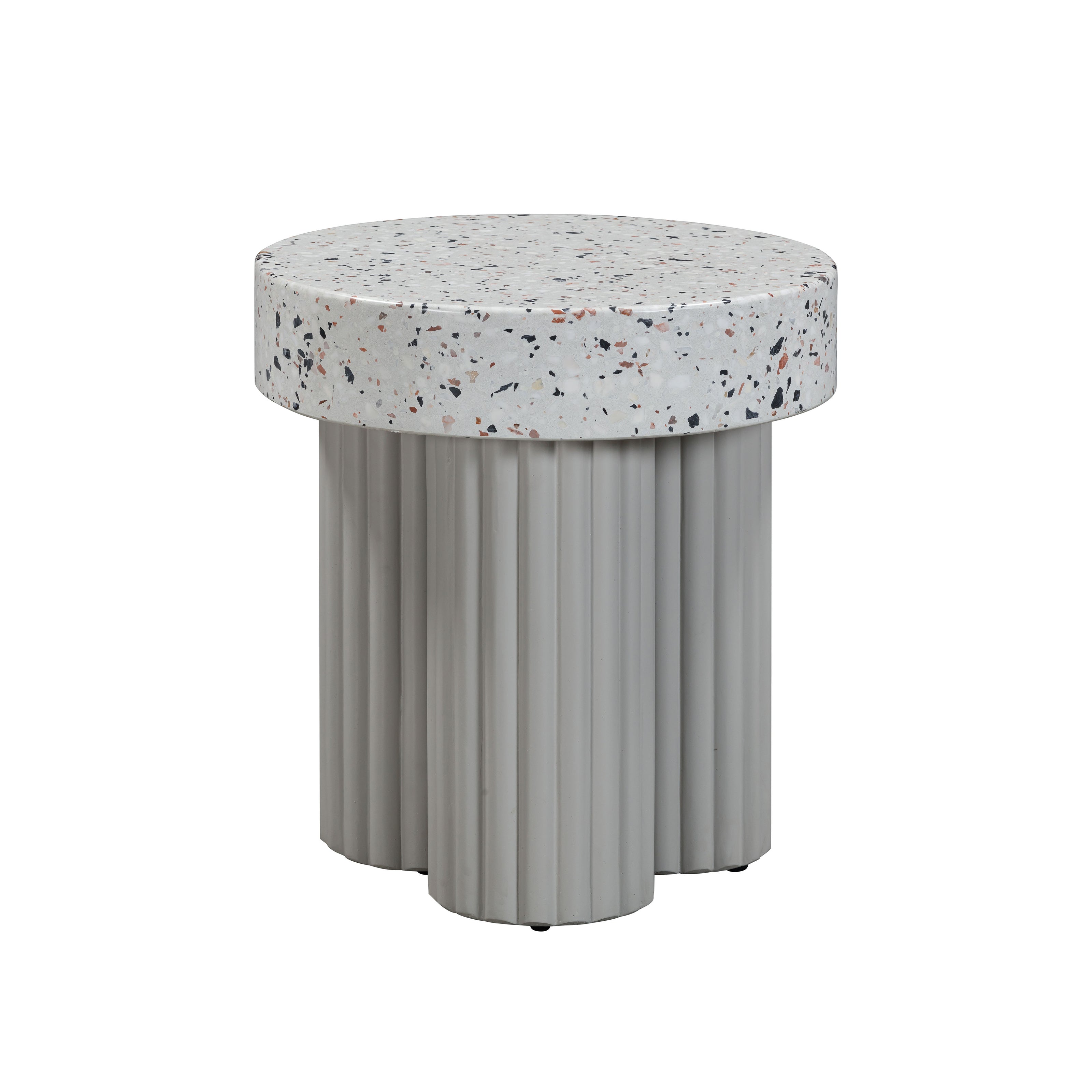 TOV Furniture Clover Faux Terrazzo Indoor / Outdoor Round Side Table