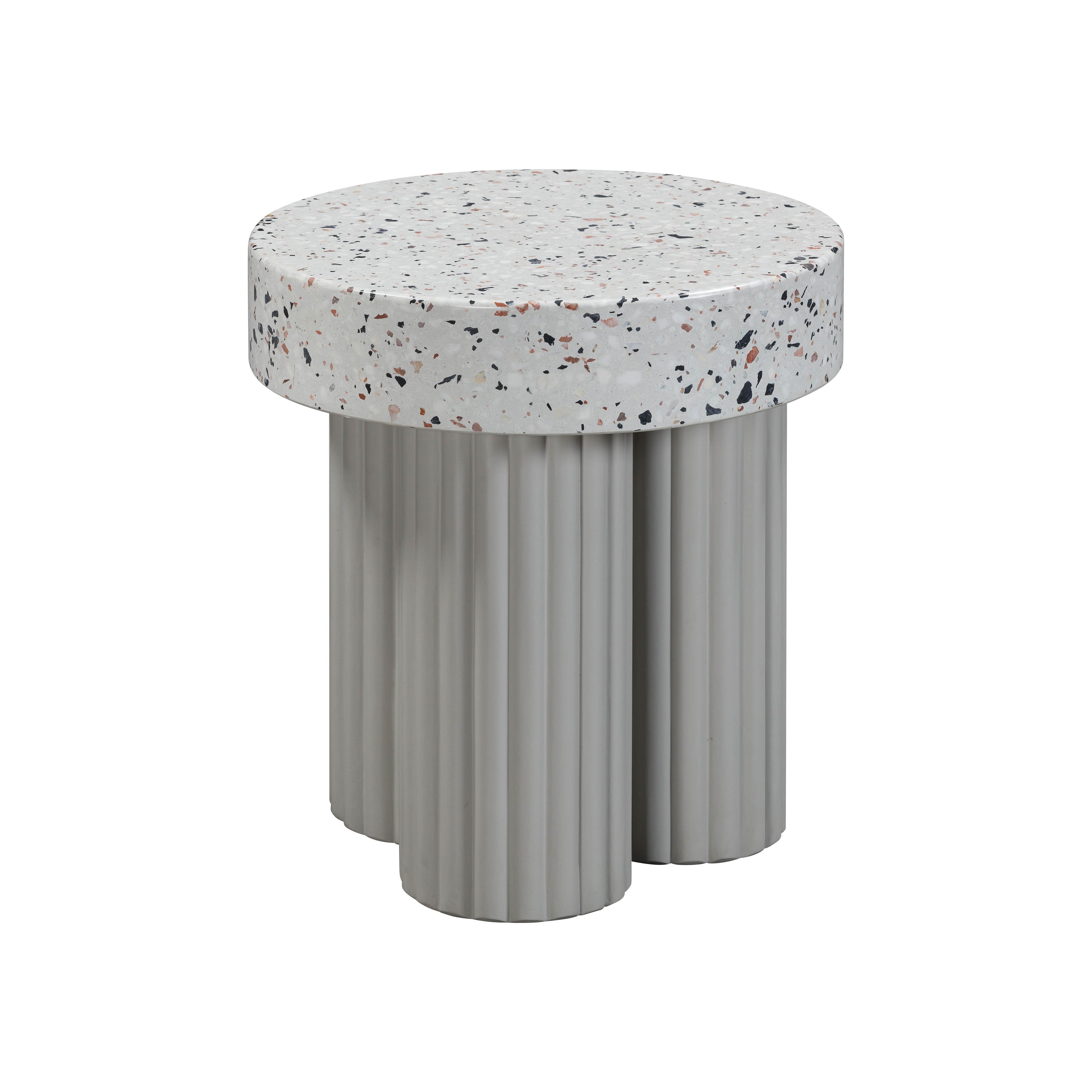 TOV Furniture Clover Faux Terrazzo Indoor / Outdoor Round Side Table