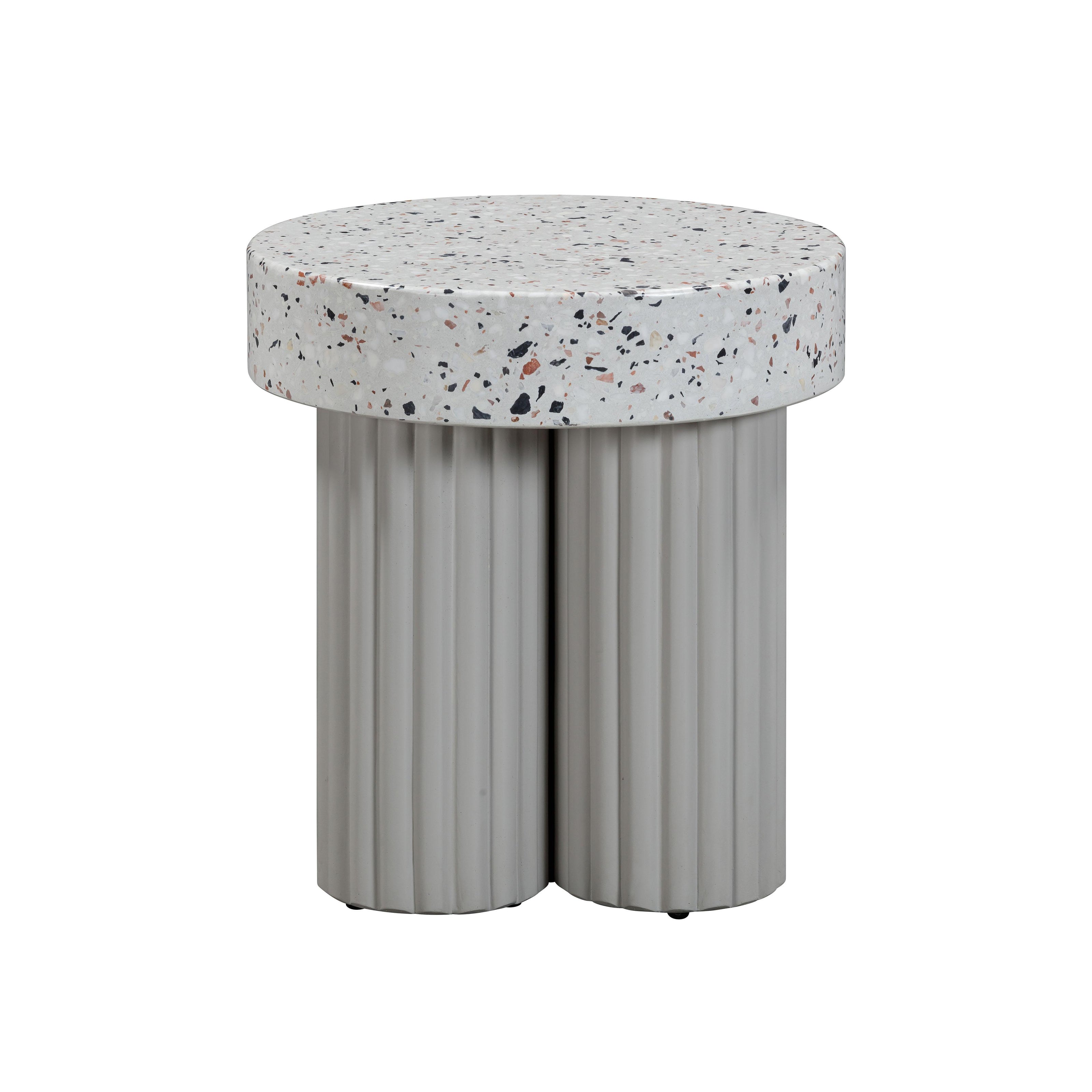 TOV Furniture Clover Faux Terrazzo Indoor / Outdoor Round Side Table