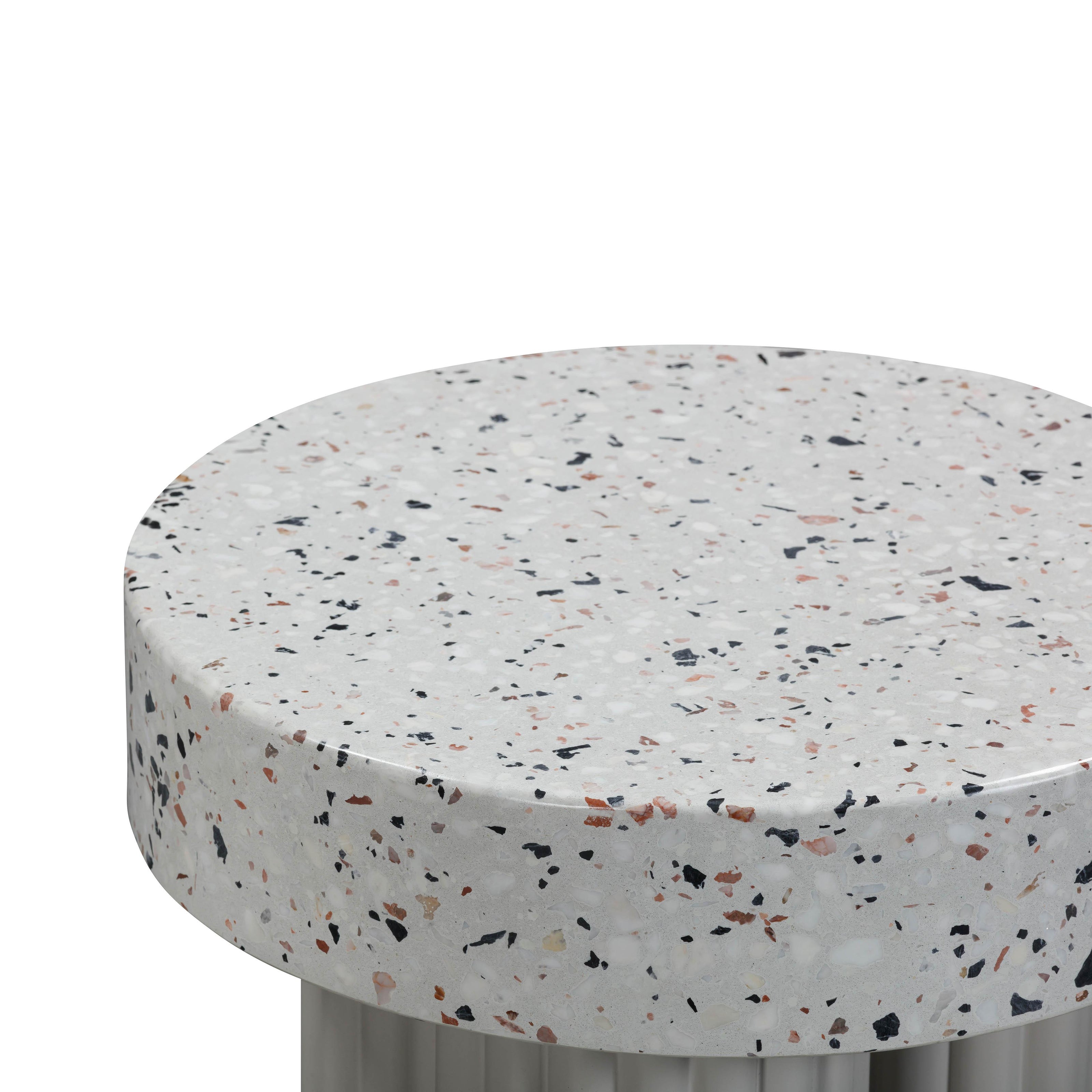 TOV Furniture Clover Faux Terrazzo Indoor / Outdoor Round Side Table