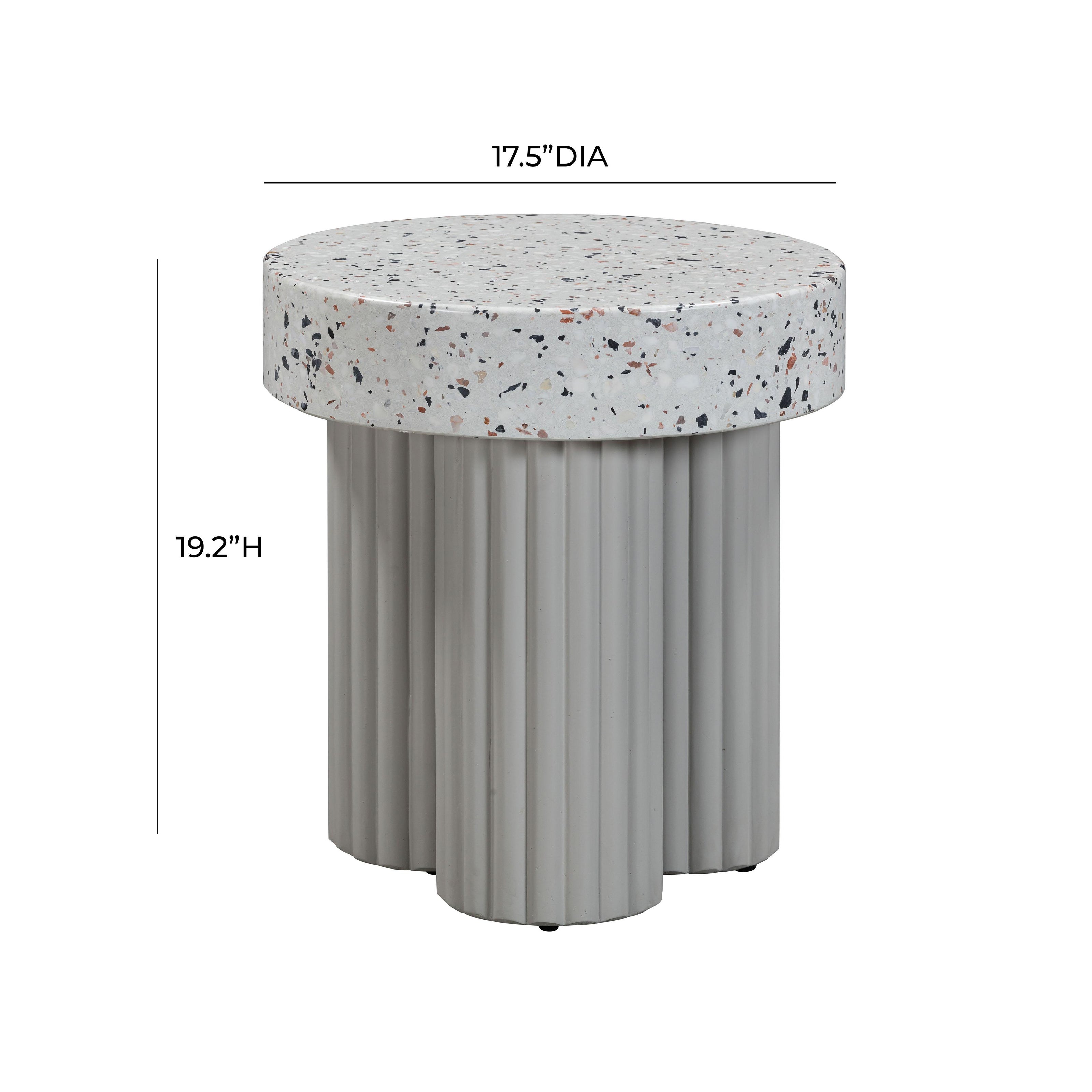TOV Furniture Clover Faux Terrazzo Indoor / Outdoor Round Side Table