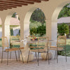 TOV Furniture Smooch Faux Travertine Indoor / Outdoor Pedestal Dining Table
