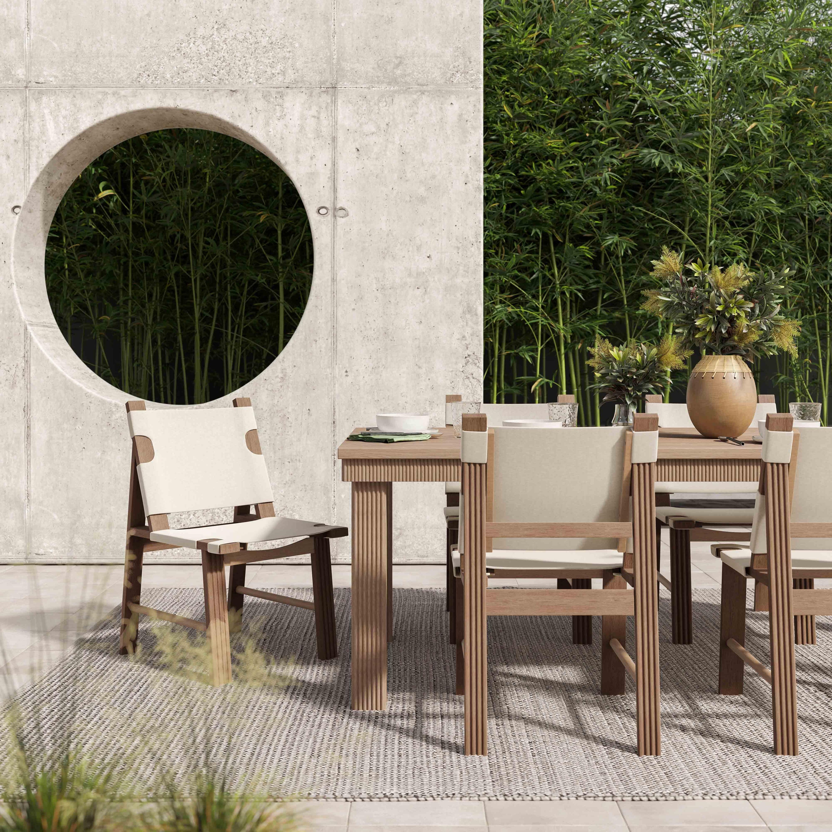 TOV Furniture Cassie Natural Rectangular Outdoor Dining Table