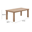 TOV Furniture Cassie Natural Rectangular Outdoor Dining Table