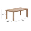 TOV Furniture Cassie Natural Rectangular Outdoor Dining Table