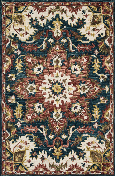 Loloi Victoria VK-13 Teal / Raspberry Rug