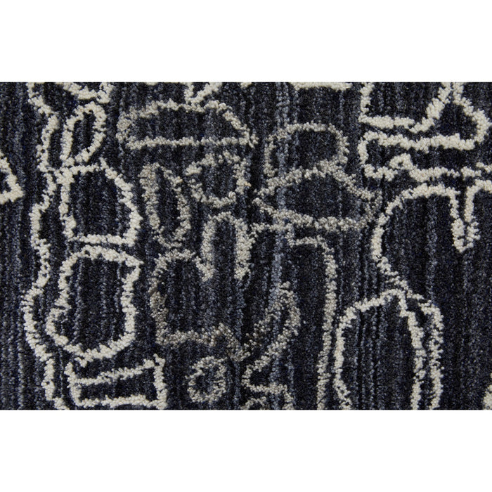 Feizy Whitton 8891F Modern Abstract Rug in Black/Gray/Ivory