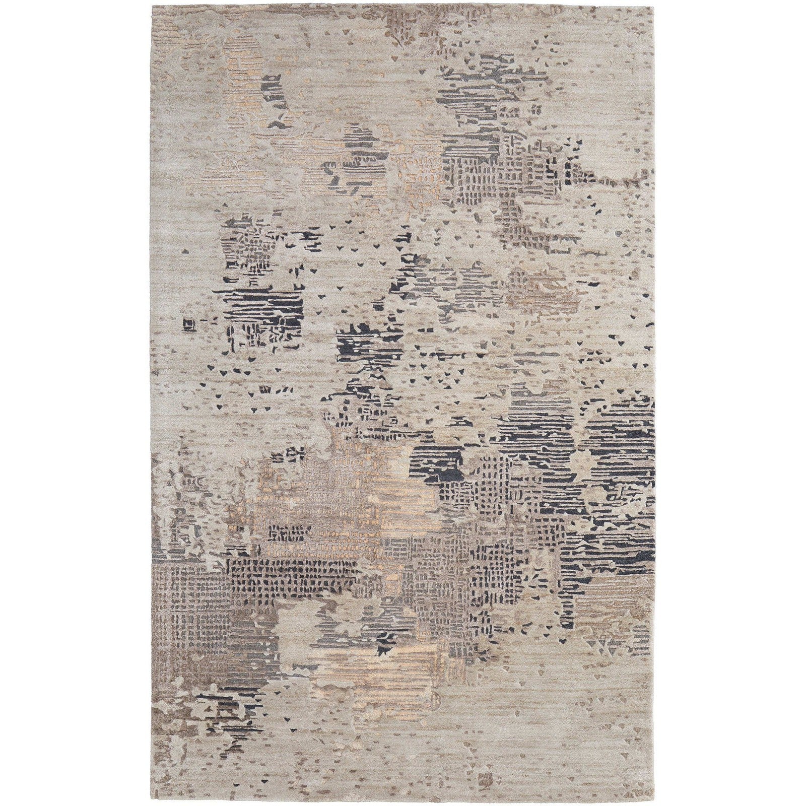 Feizy Zarah 8917F Modern Abstract Rug in Brown/Tan/Black