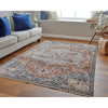 Feizy Kaia 39HXF Transitional Medallion in Orange/Ivory/Blue