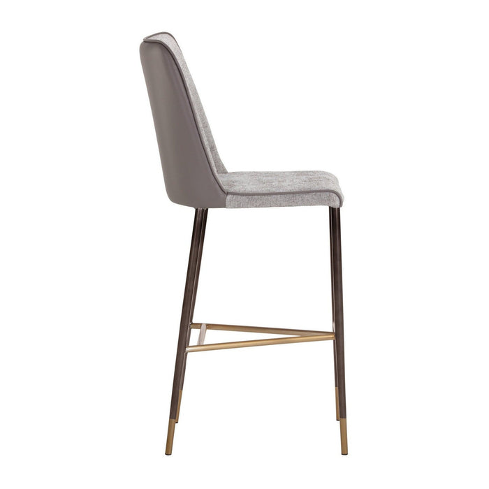 Sunpan Klaus Barstool - Gunmetal - Flint Grey / Napa Taupe