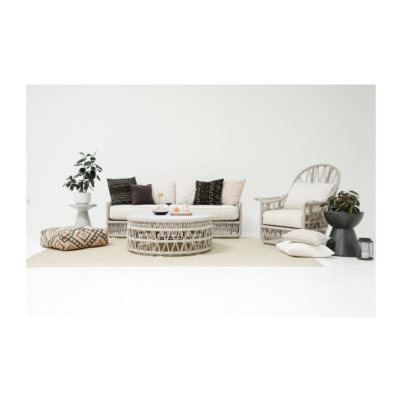 Sunset West Dana Coffee Table with Honed Carrara Marble Top