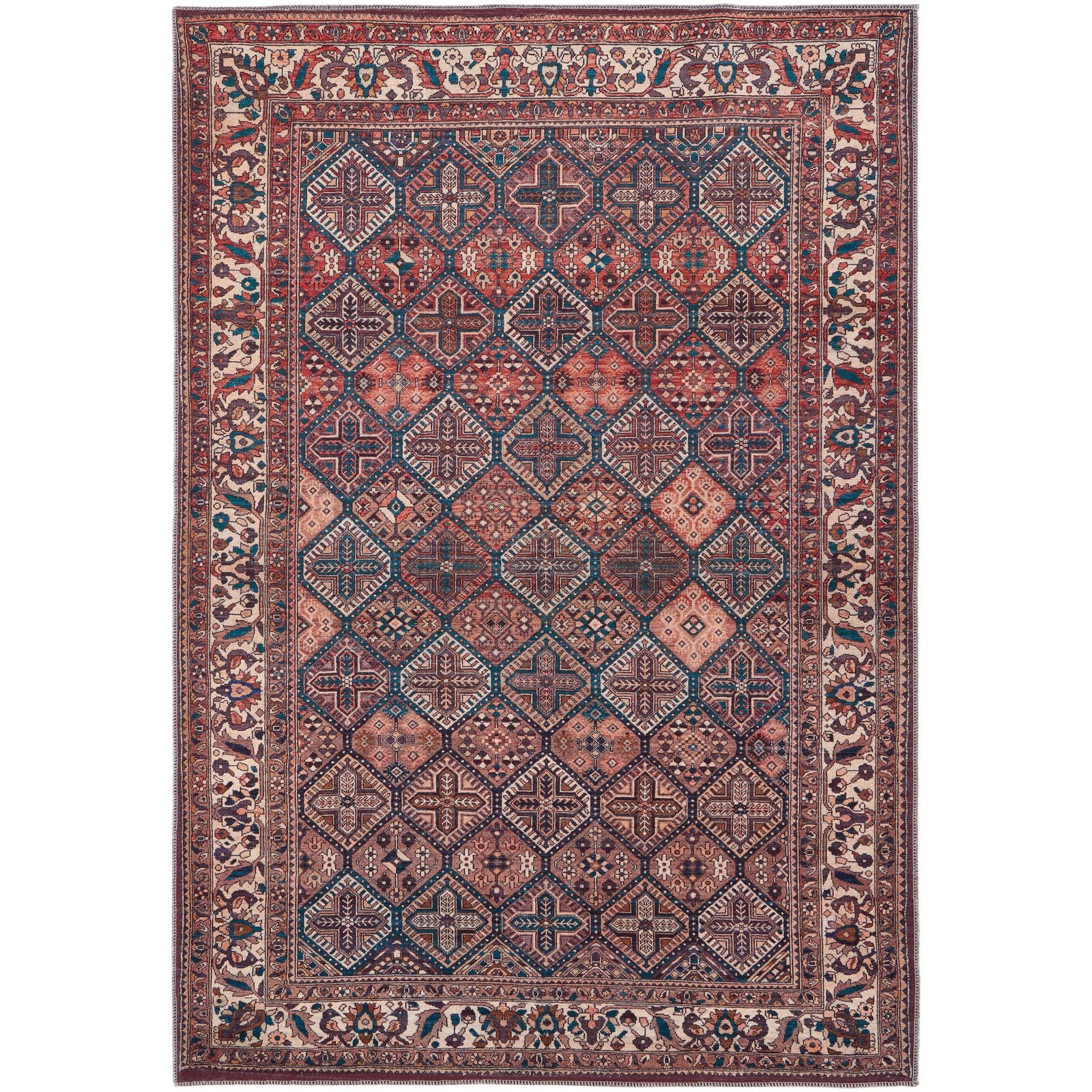 Feizy Rawlins 39HKF Transitional Oriental in Brown/Red/Ivory