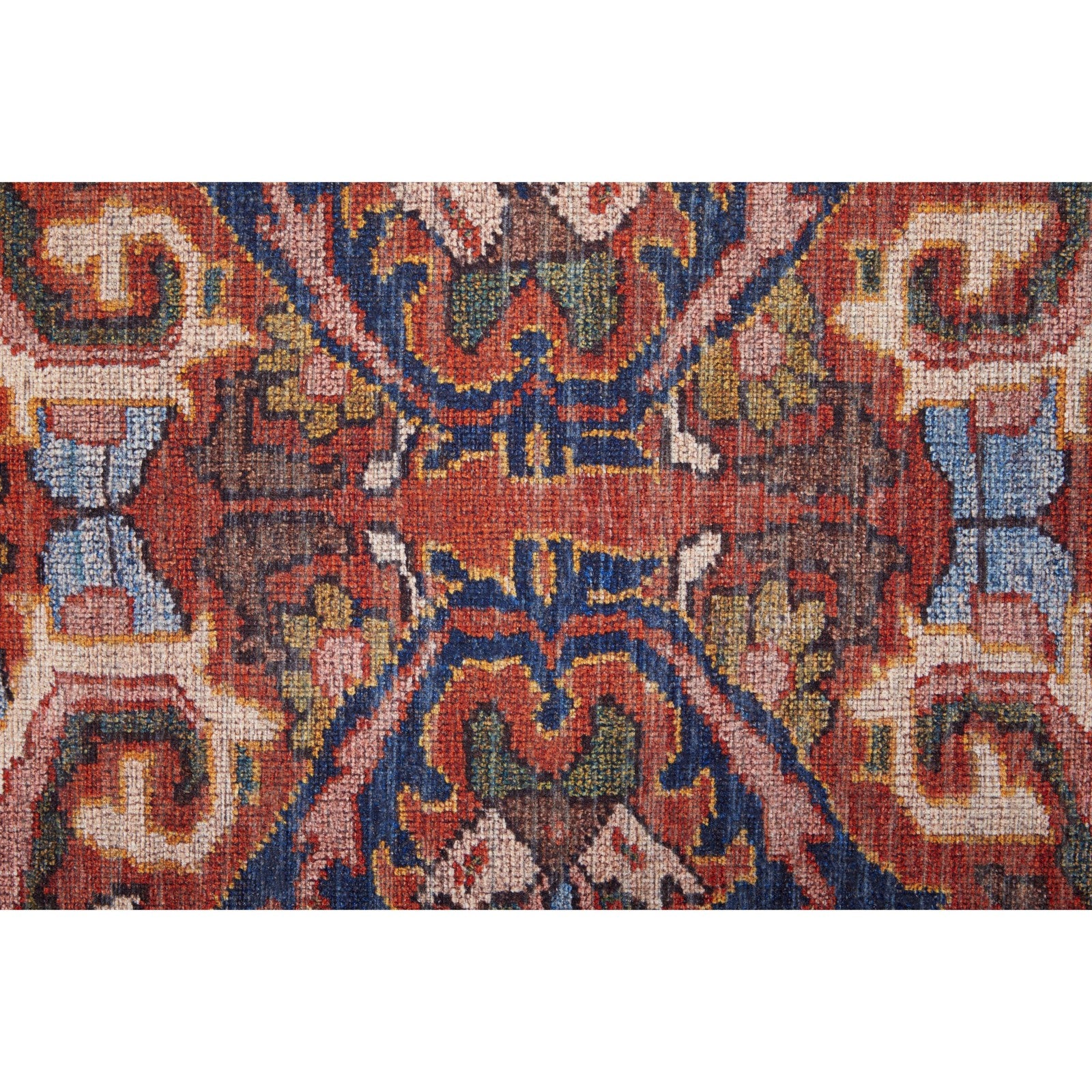 Feizy Rawlins 39HMF Transitional Medallion in Red/Tan/Blue