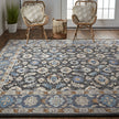 Feizy Rylan 8643F Transitional Oriental in Taupe/Blue/Ivory