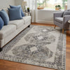 Feizy Kano 39LJF Transitional Distressed Rug in Ivory/Taupe/Gray