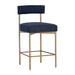 Sunpan Seneca Counter Stool - Antique Brass - Arena Navy