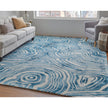 Feizy Lorrain 8920F Modern Abstract Rug in Blue/Ivory