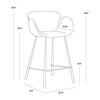 Sunpan Waldo Counter Stool - November Grey / Cinnamon Brown