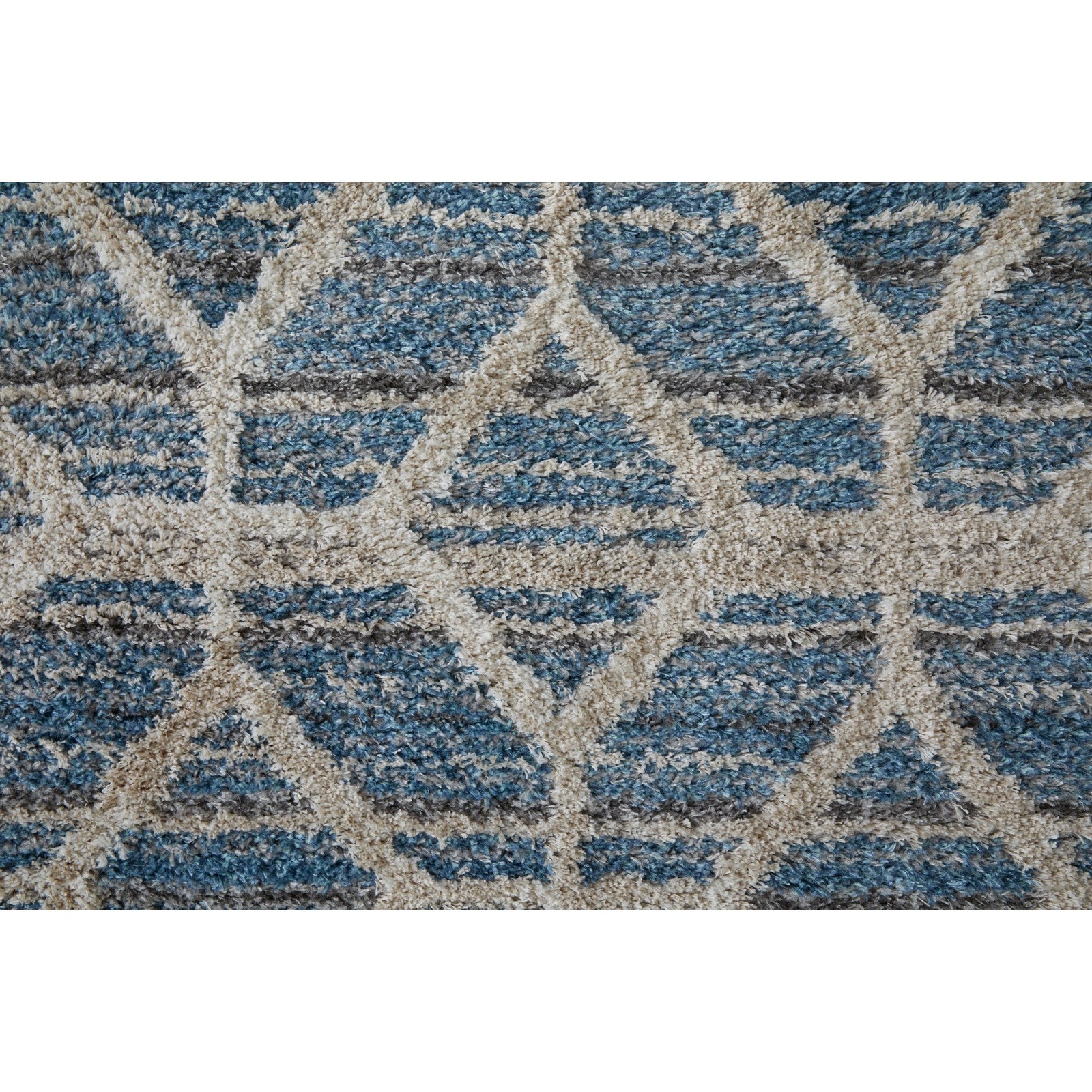 Feizy Mynka 39ICF Transitional Diamond in Blue/Ivory