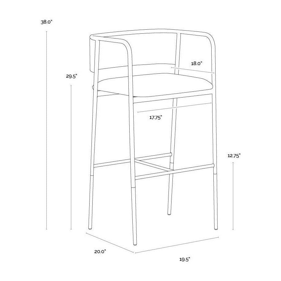 Sunpan Brenan Barstool - Zenith Alabaster