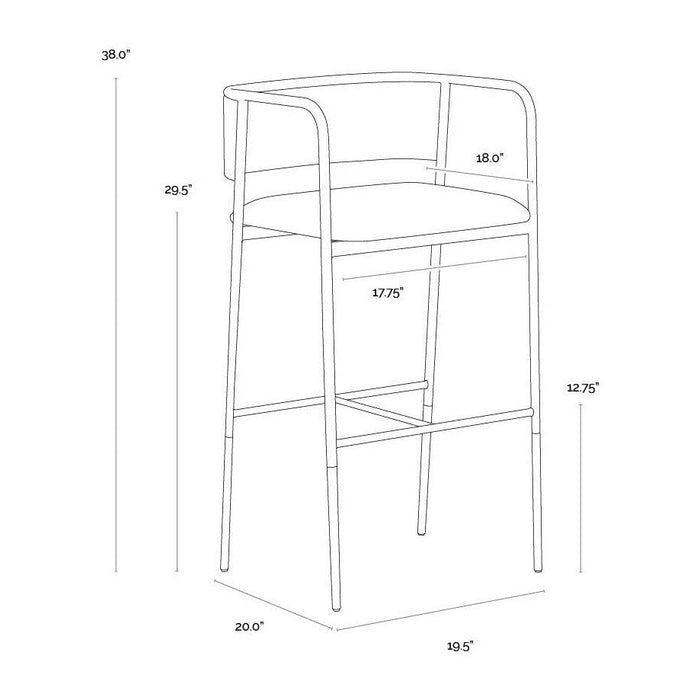 Sunpan Brenan Barstool - Zenith Alabaster