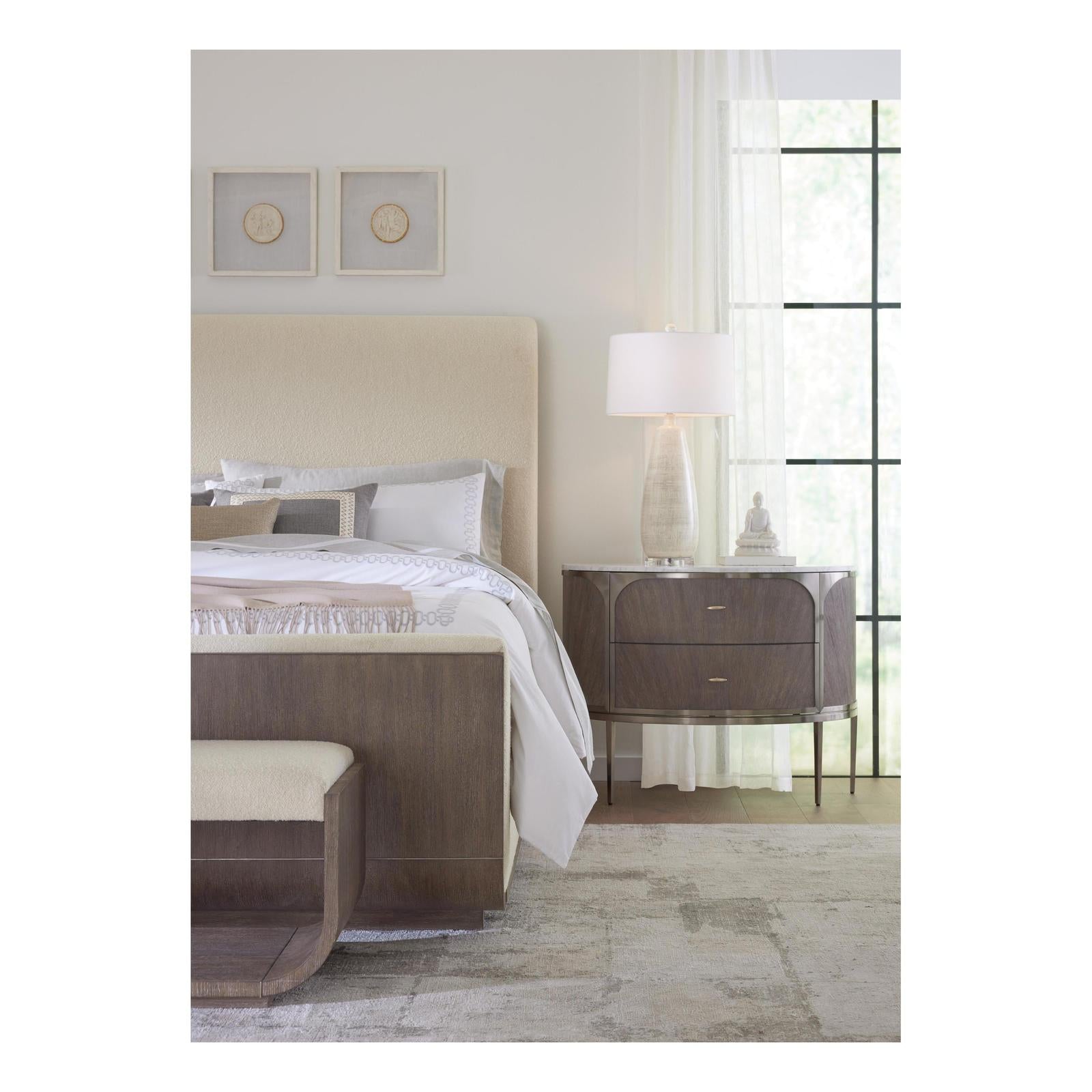 Hooker Furniture Modern Mood Upholstered Panel Bed Dark Wood