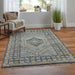 Feizy Fillmore 6941F Transitional Medallion Rug in Blue/Gray