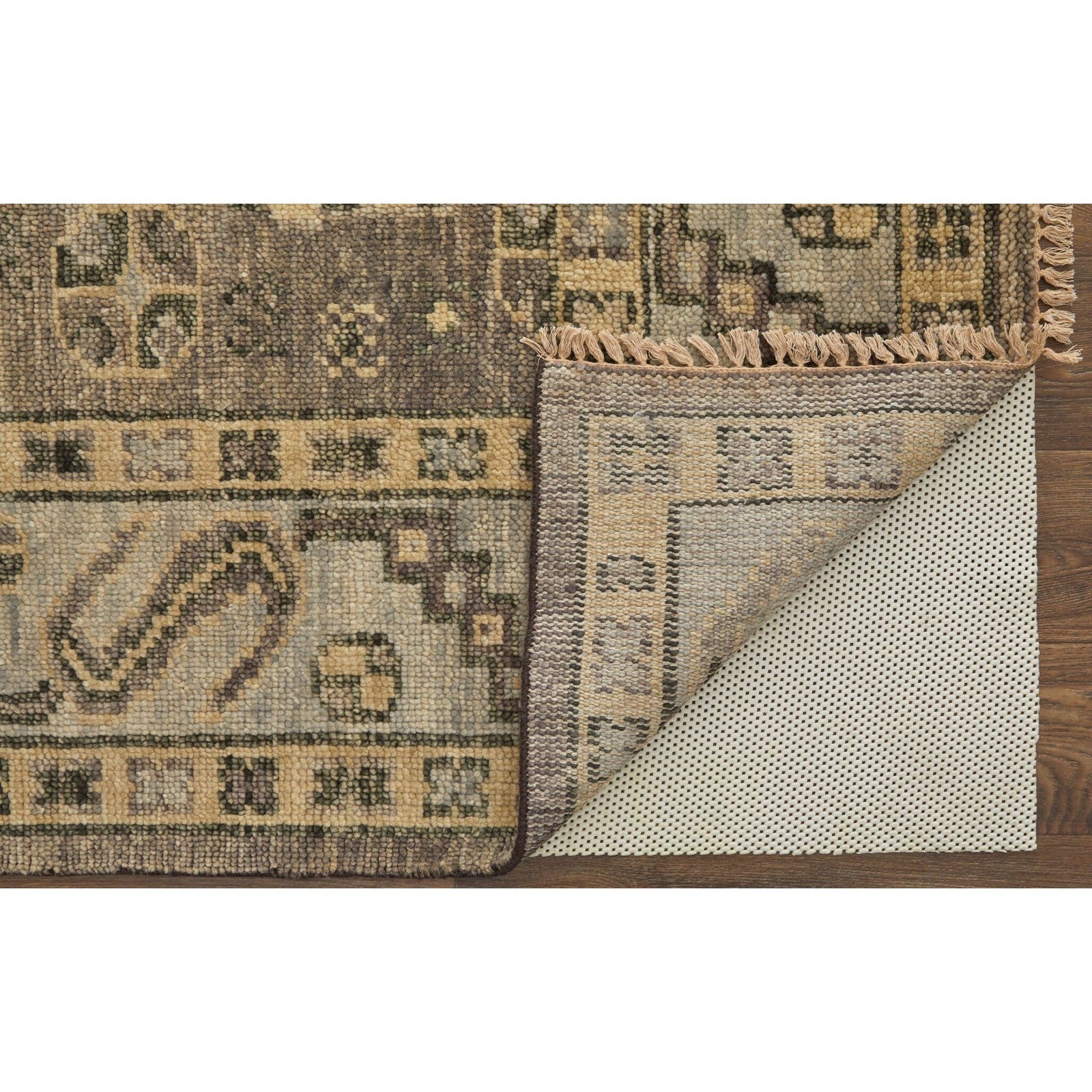 Feizy Fillmore 6943F Traditional Diamond Rug in Brown/Gray