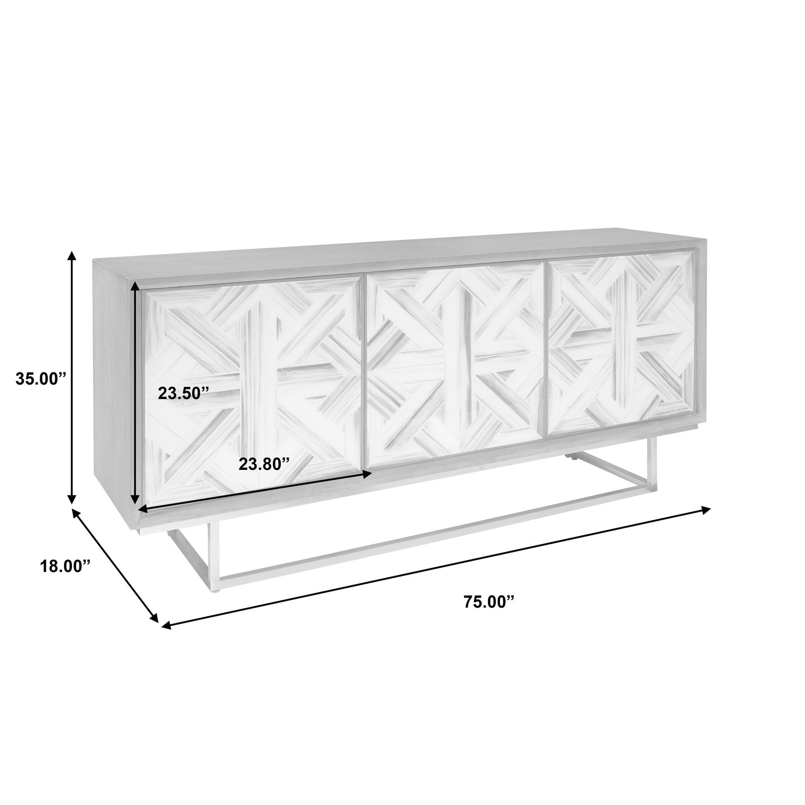 Pulaski Furniture Hand Painted 3 Door Credenza