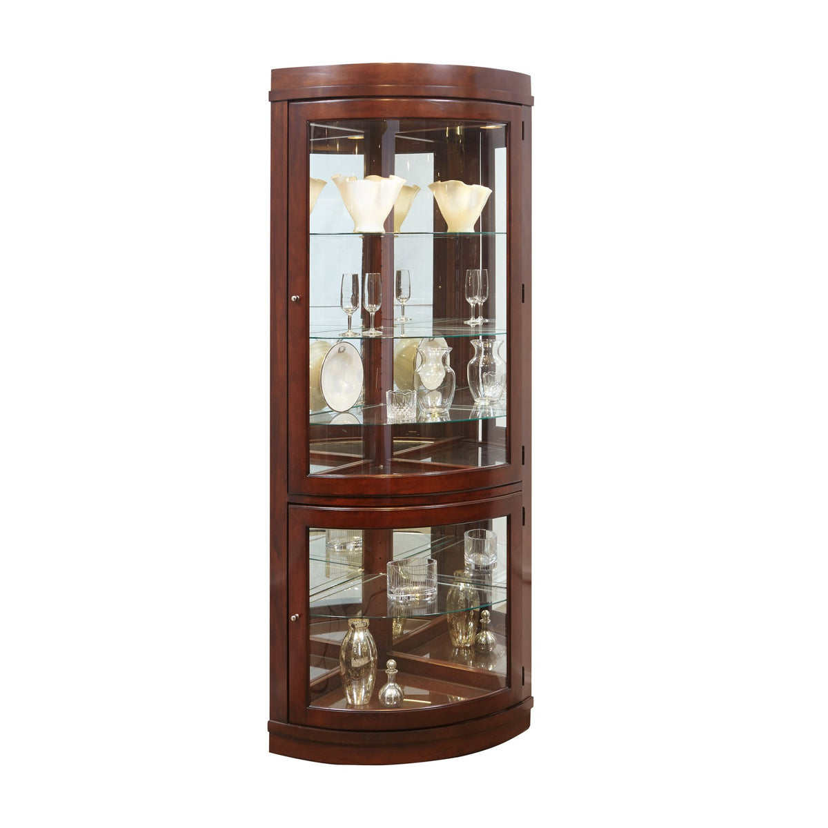 Pulaski Furniture PFC Curios Curved 5 Shelf Corner Curio Cabinet ...