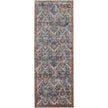 Feizy Kaia 39HRF Transitional Floral & Botanical in Blue/Orange/Ivory