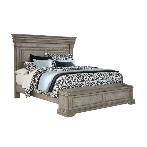 Pulaski Furniture Madison Ridge Panel Queen Bed with Blanket Chest Footboard