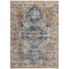 Feizy Kaia 39HWF Transitional Medallion in Ivory/Orange/Blue