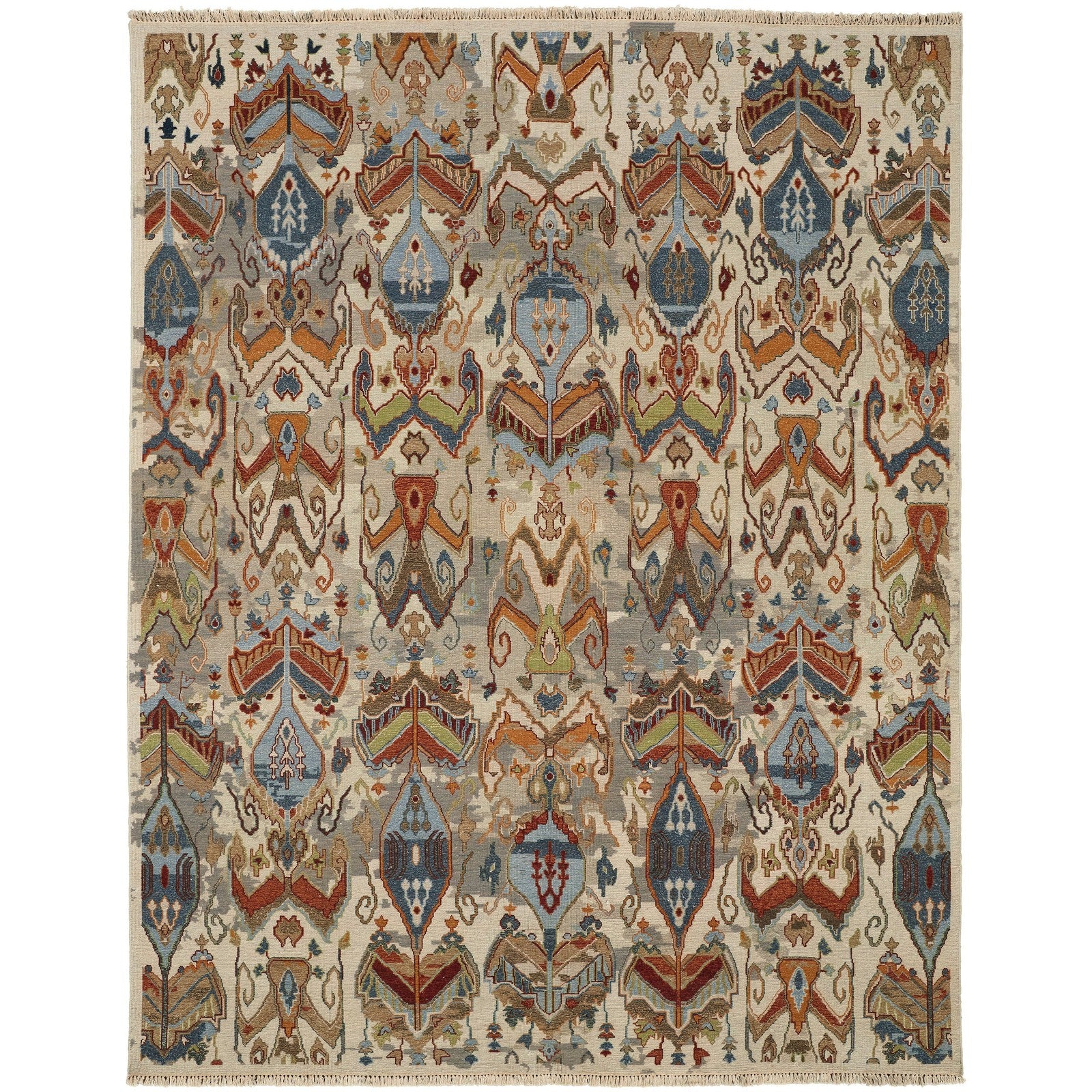 Feizy Leylan 0563F Transitional Ikat in Tan/Ivory/Orange