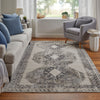 Feizy Kano 39LJF Transitional Distressed Rug in Ivory/Taupe/Gray