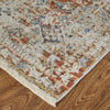 Feizy Kaia 39HWF Transitional Medallion in Ivory/Orange/Blue