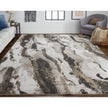 Feizy Vancouver 39FGF Modern Abstract in Ivory/Brown/Taupe