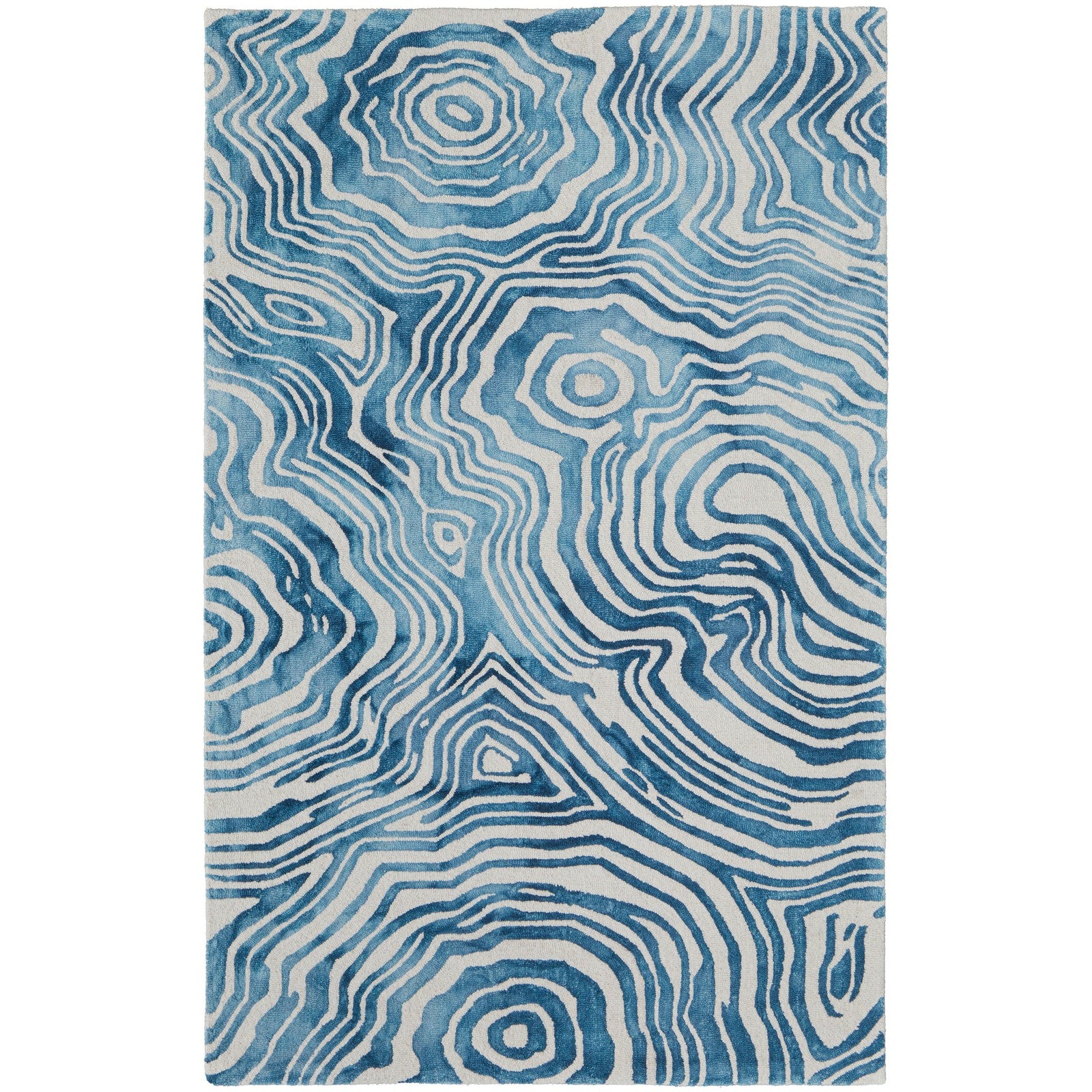 Feizy Lorrain 8920F Modern Abstract Rug in Blue/Ivory