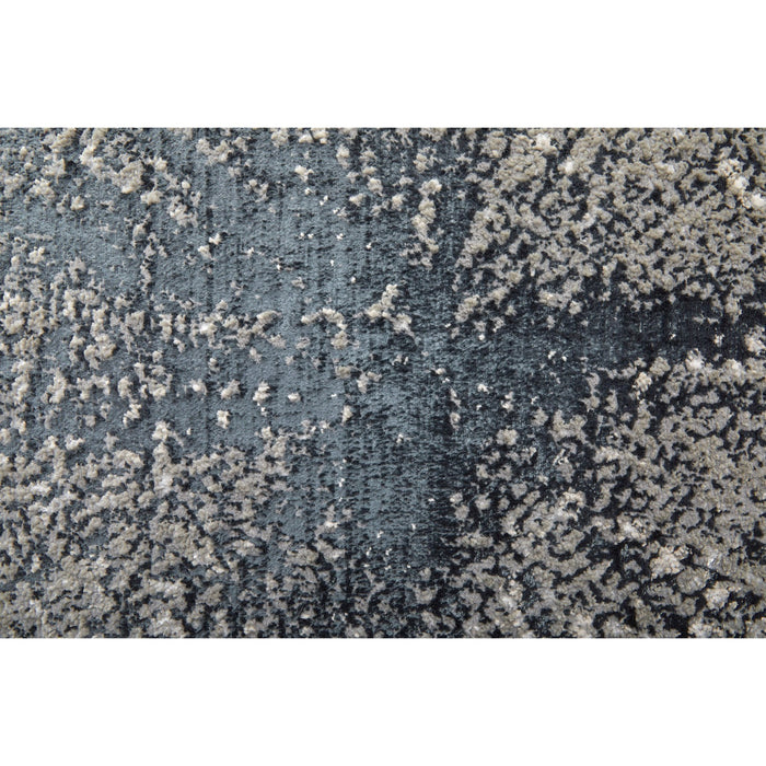 Feizy Micah 39LTF Modern Abstract Rug in Ivory/Gray/Blue