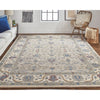 Feizy Rylan 8640F Transitional Oriental in Taupe/Ivory/Blue