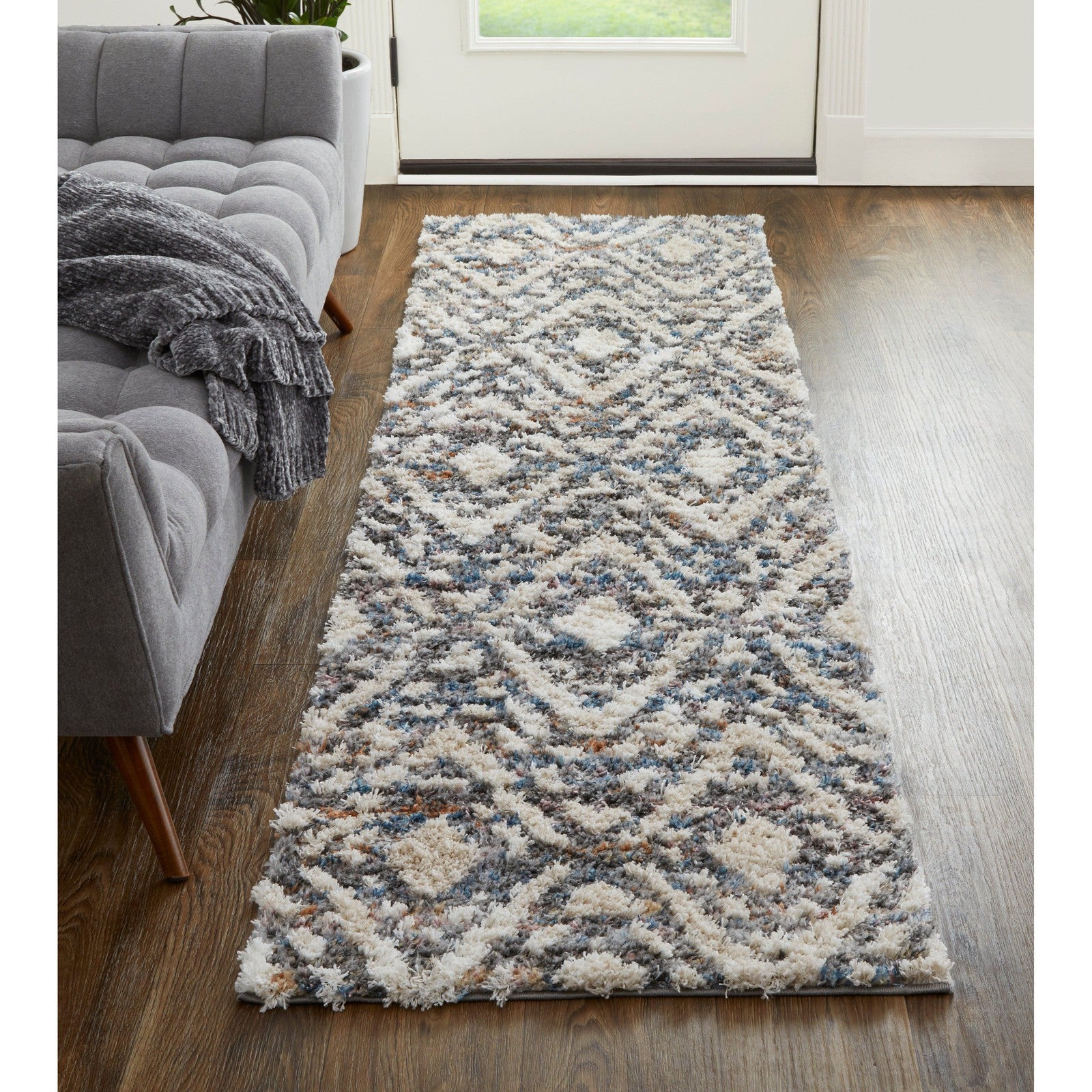 Feizy Mynka 39IAF Transitional Diamond in Ivory/Gray/Taupe