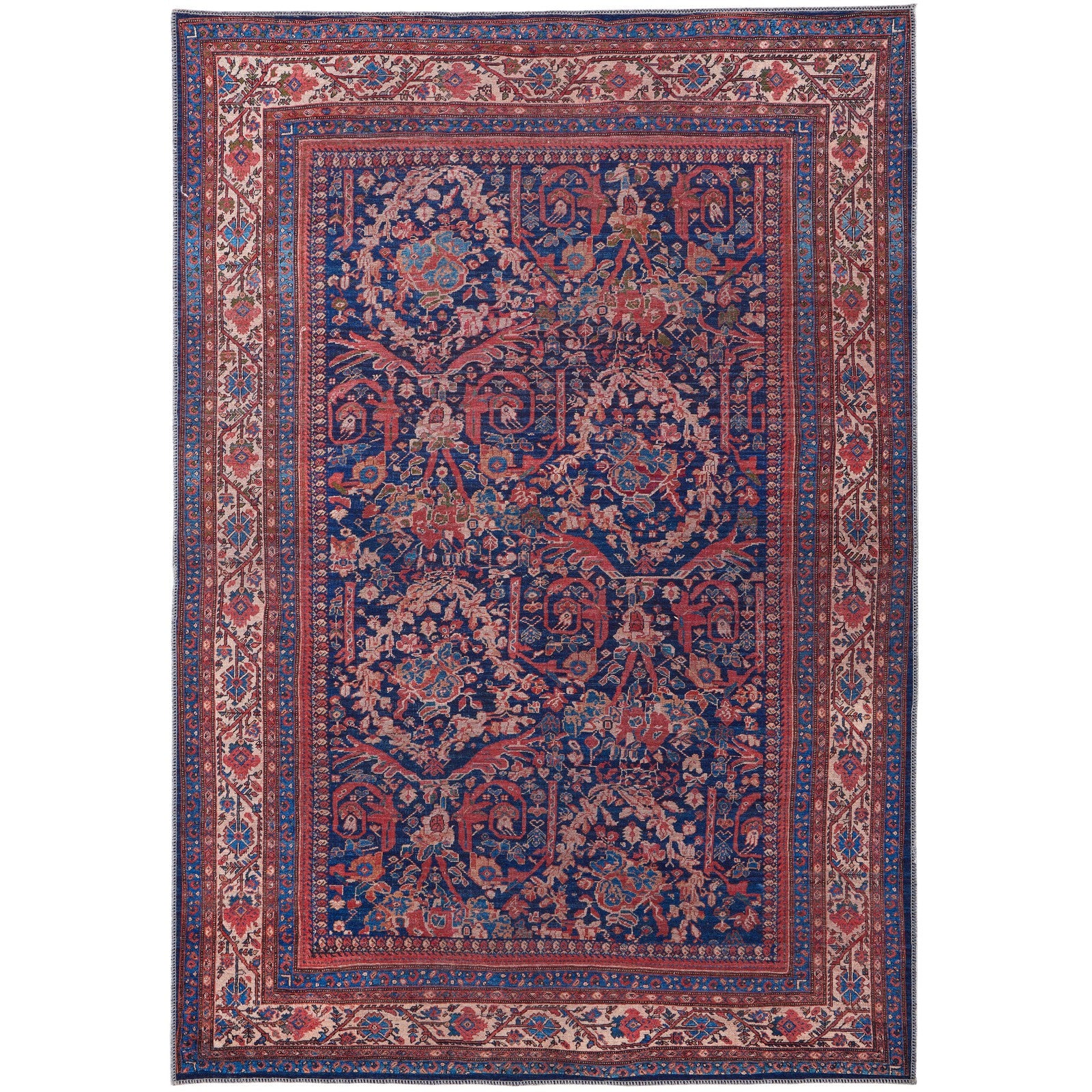 Feizy Rawlins 39HGF Transitional Oriental in Red/Blue/Tan