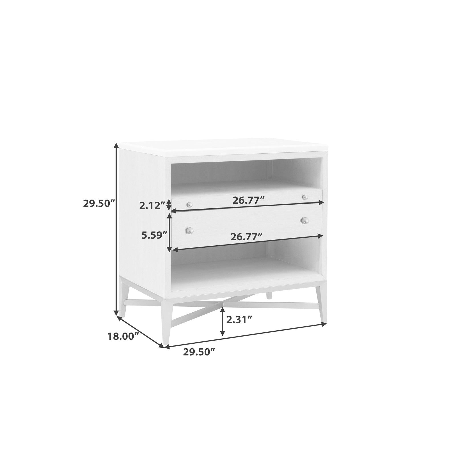 Pulaski Furniture Ashby Place Accent Nightstand with Center Drawers and USB-C Port