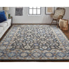 Feizy Rylan 8643F Transitional Oriental in Taupe/Blue/Ivory